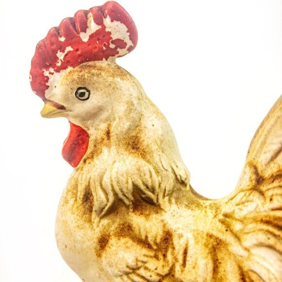 Vintage Pair Enesco Rooster & Hen Porcelain Figurines - Picture 5 of 8